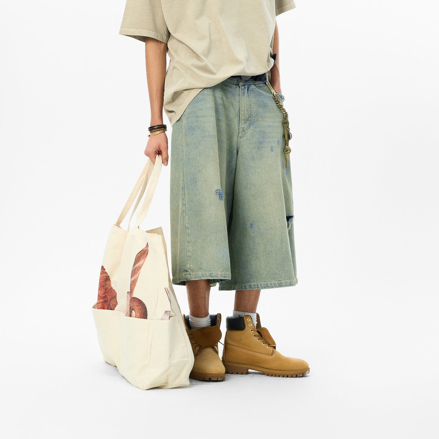 Men's Loose Wide Leg Summer Denim Shorts