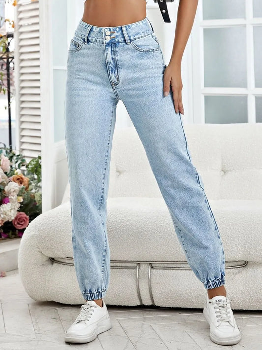 High Waist Jeans with Pockets - Premium Japanese Denim