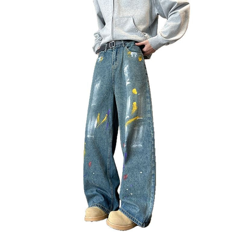 Versatile Design Couple Wide Leg Straight Leg Pants