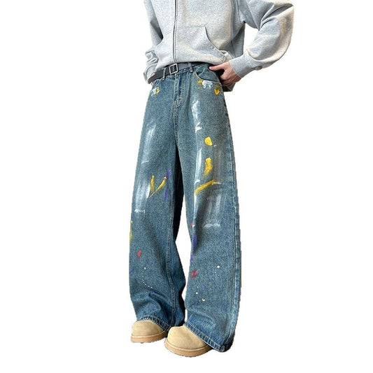 Versatile Design Couple Wide Leg Straight Leg Pants