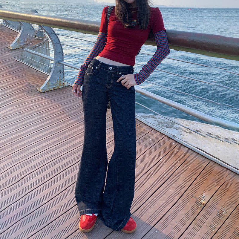 Women's Autumn and Winter Low-Waist Slimming Tapered Leg Jeans