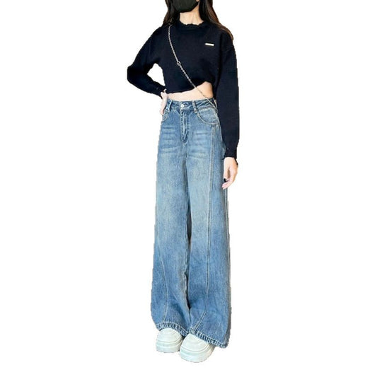 Wide-Leg Jeans for Women – High Waist, Flared, Slimming Blue Design