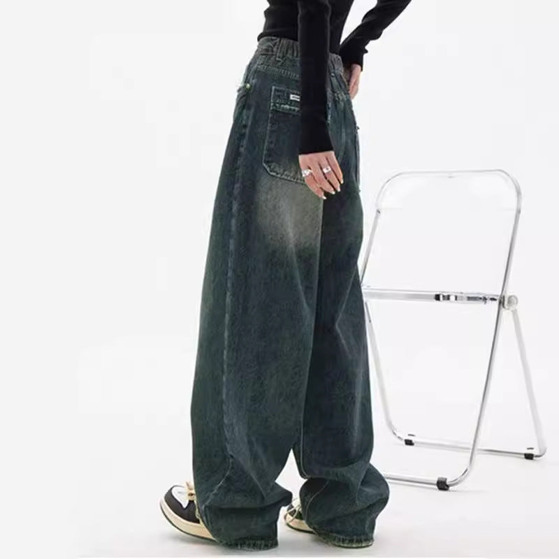 Deep Blue Wide Leg Jeans for Women