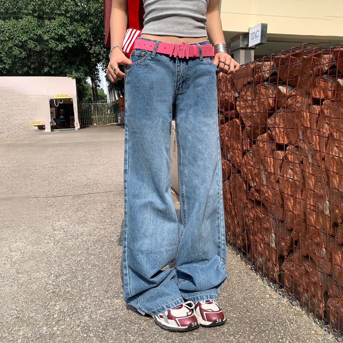 Spicy Girl Straight Jeans - Women's Low Waist Loose Slimming Versatile Wide Leg Pants