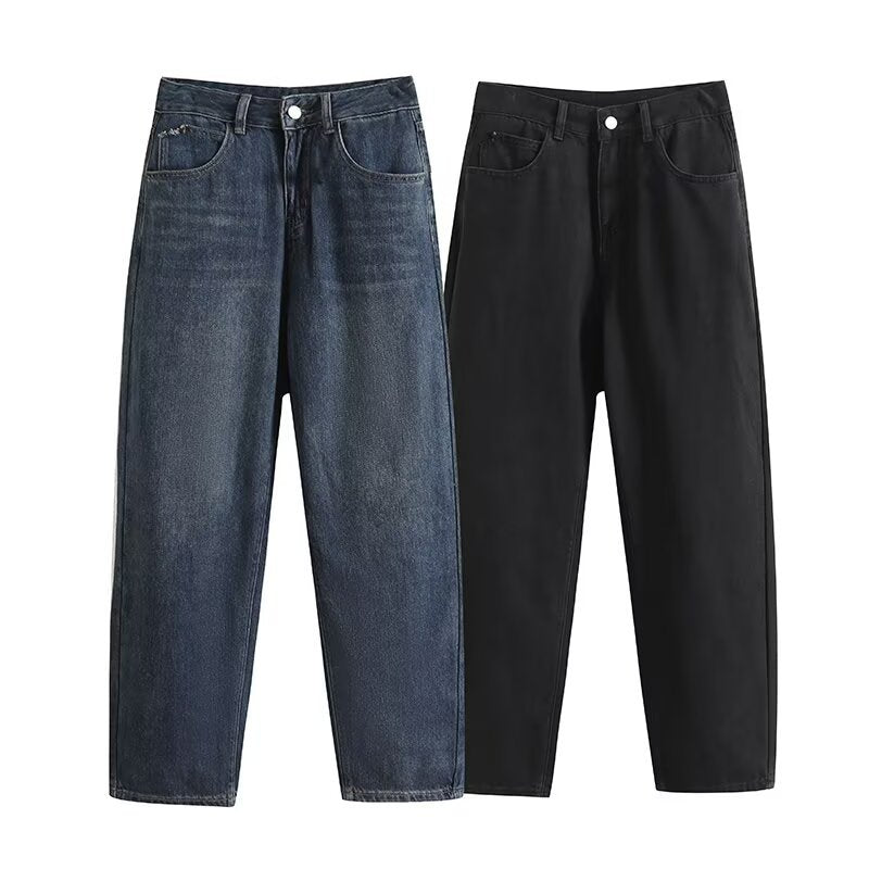 Casual and Versatile Straight Leg Denim Pants for Women