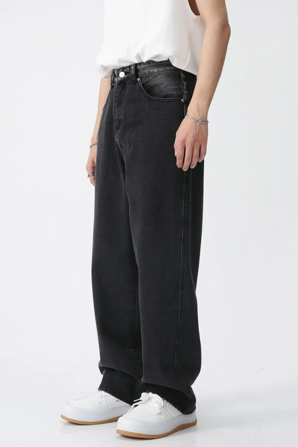 Premium Wide Leg Jeans with Pockets - Japanese Denim