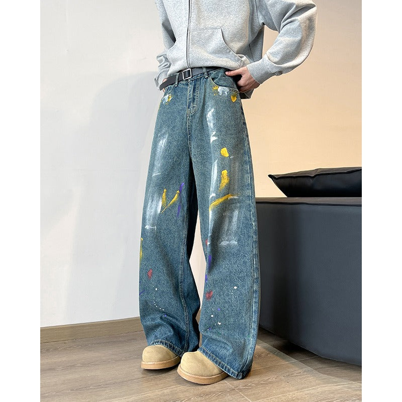 Versatile Design Couple Wide Leg Straight Leg Pants