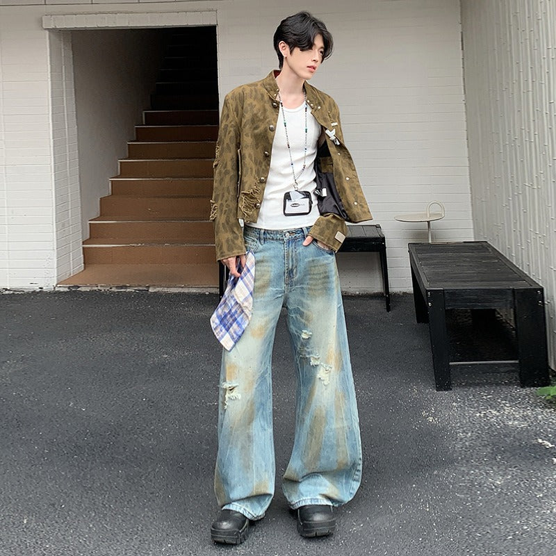 Loose Slightly Flared Slim and Wide Leg Denim Pants