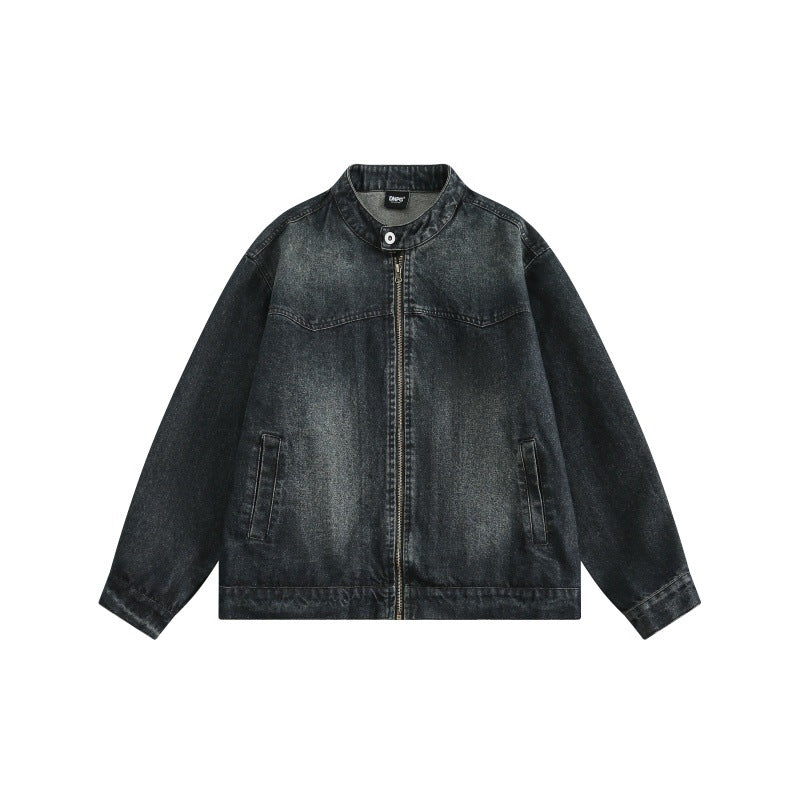 Retro Cityboy Washed Denim Jacket - Versatile Outerwear