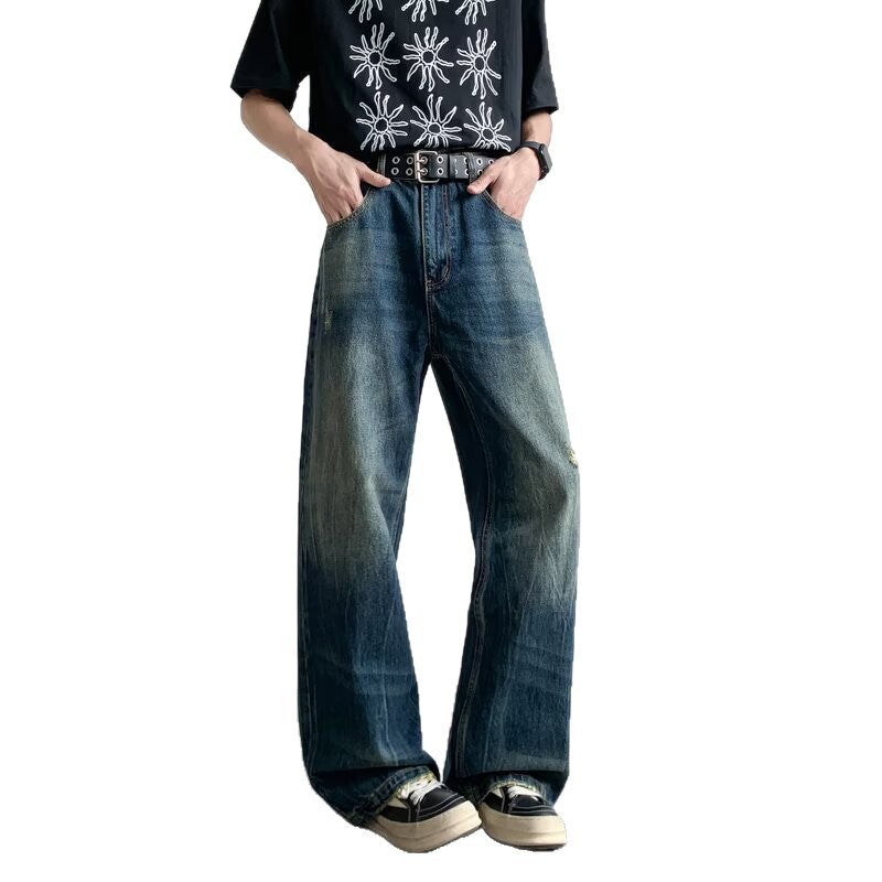 Retro Loose Casual Wide Leg Denim Pants