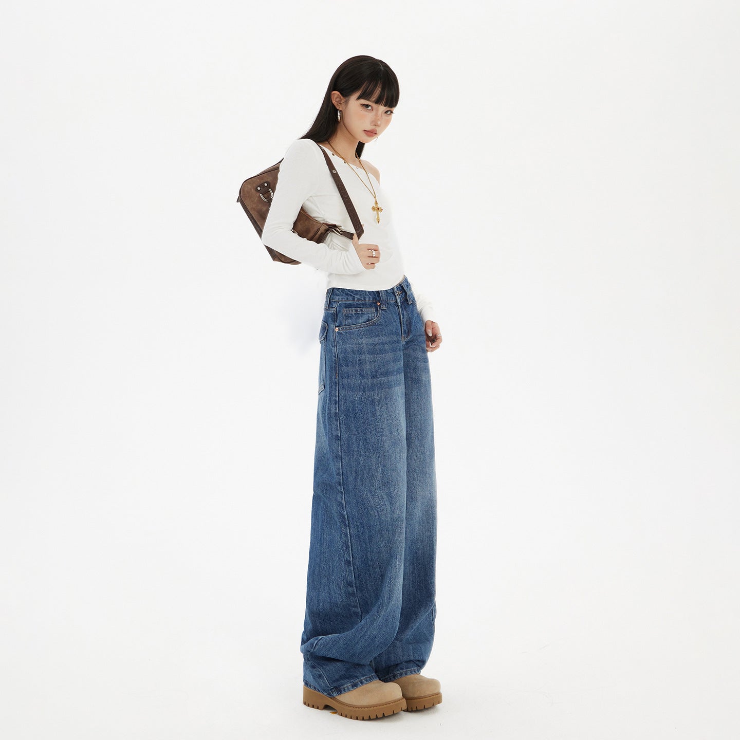 Women's Slimming Loose Wide Leg Pants - Premium Japanese Denim