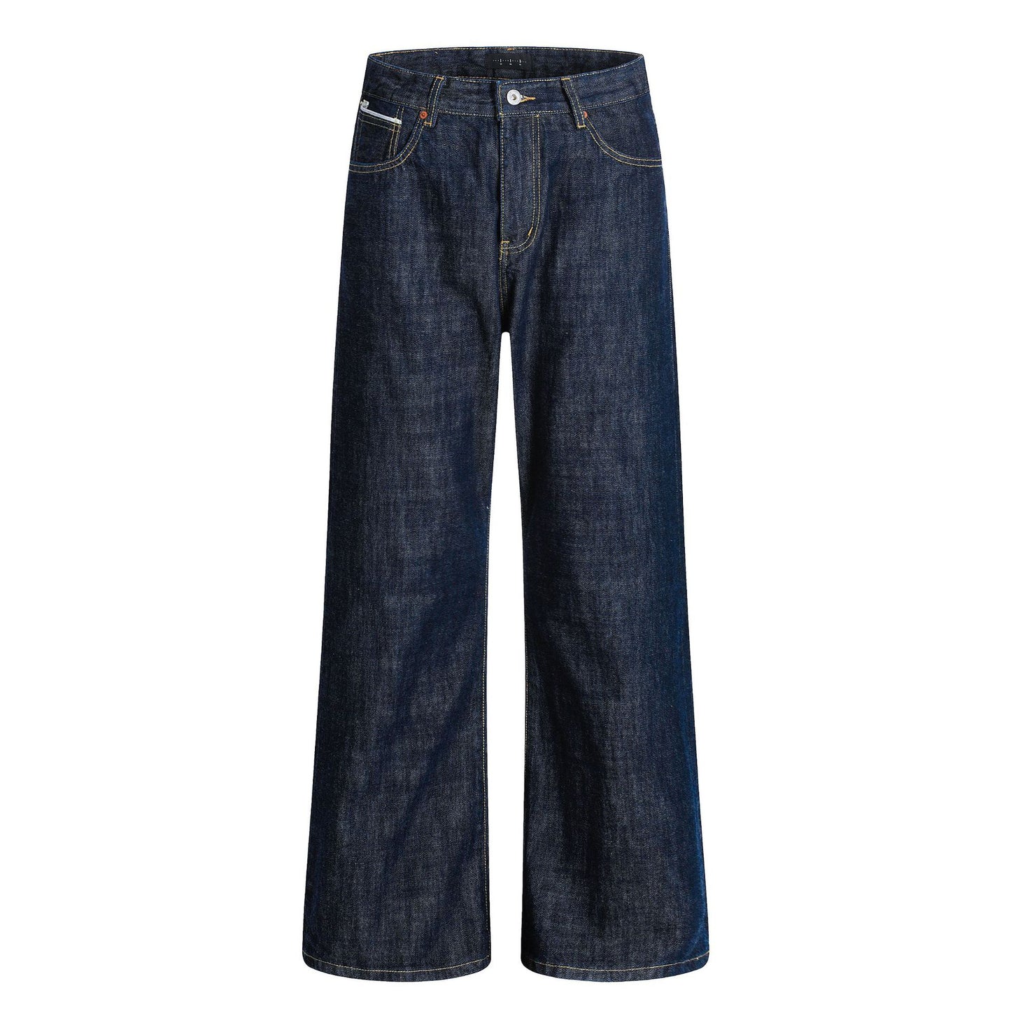 Original Denim Blue Jeans for Men and Women - Vintage Washed Loose Fit Wide Leg Straight Trousers