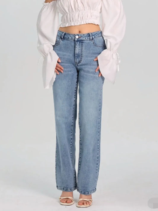 Women's High-Waisted Straight Leg Cowboy Pants - Easy to Wear