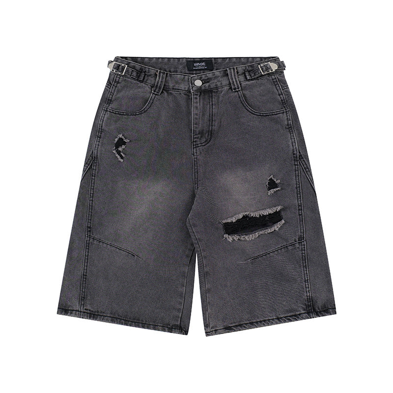 Premium Washed Ripped Denim Shorts for Street Style