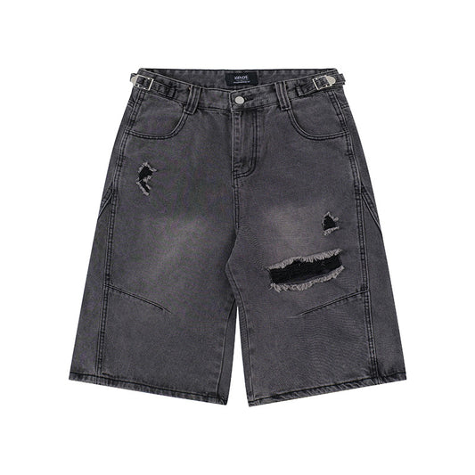 Premium Washed Ripped Denim Shorts for Street Style