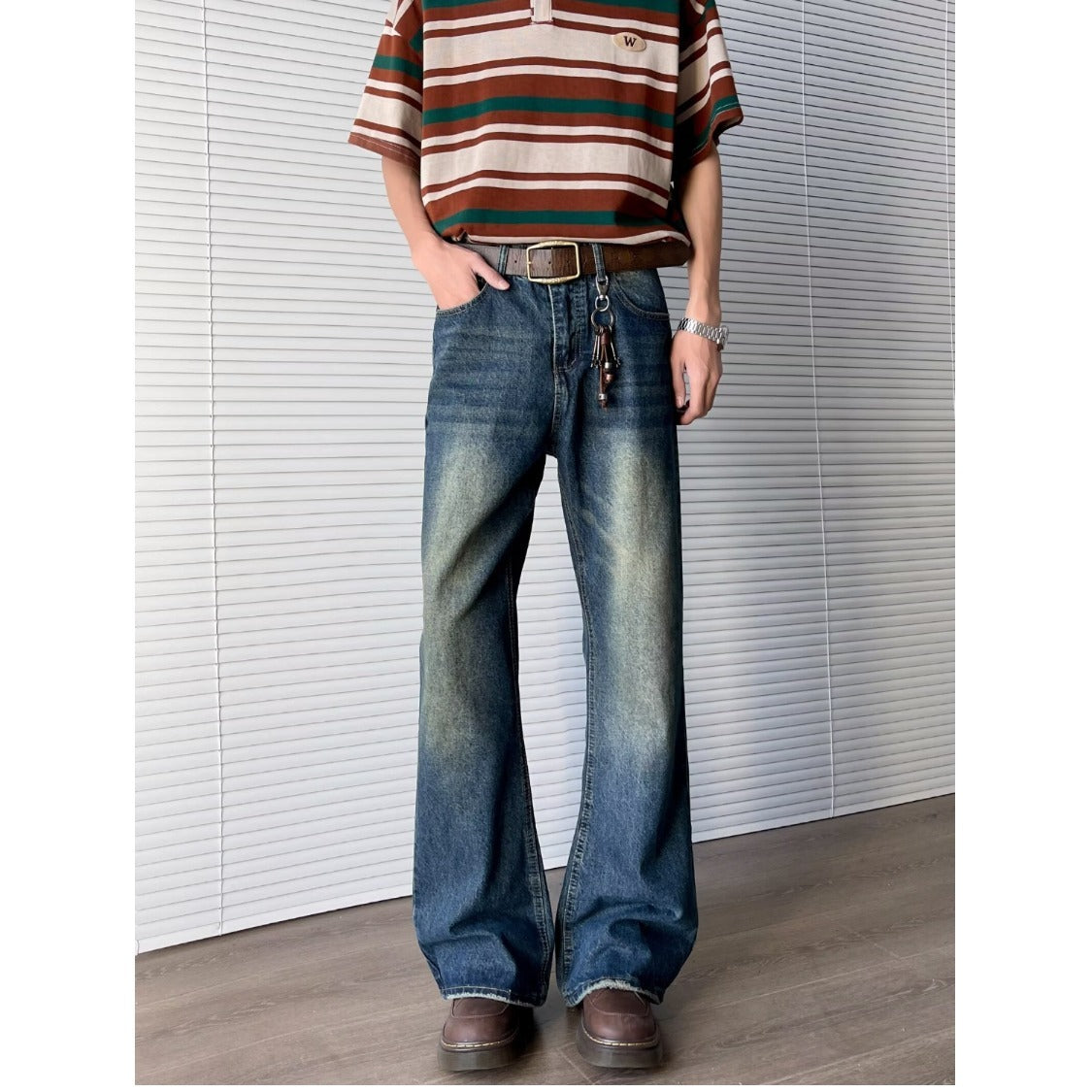 Premium Straight Leg Denim Pants with Versatile Wide Legs