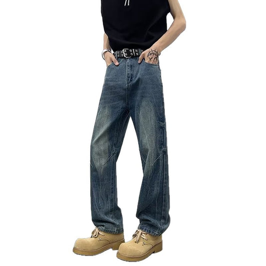 Retro Loose Casual Distressed Slimming Straight Leg Pants