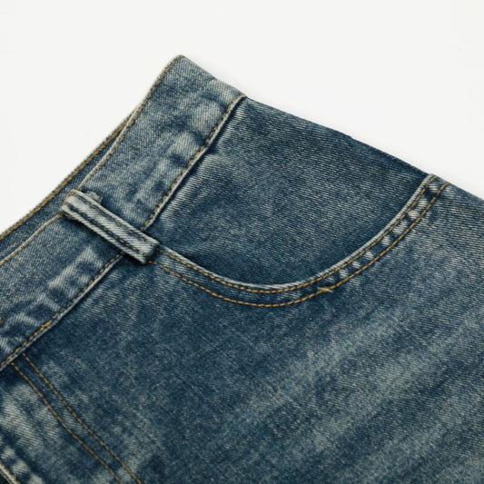 Street Style High-Street Unique Design Denim Long Pants