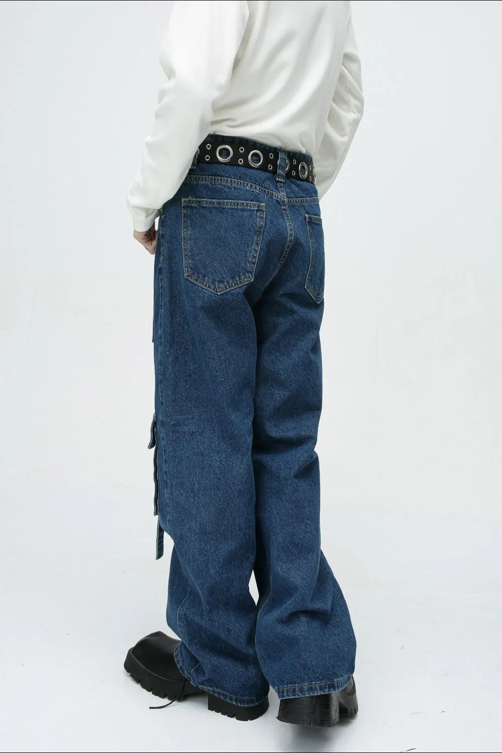 Mid Rise Men's Jeans with Cargo Pockets - Premium Japanese Denim