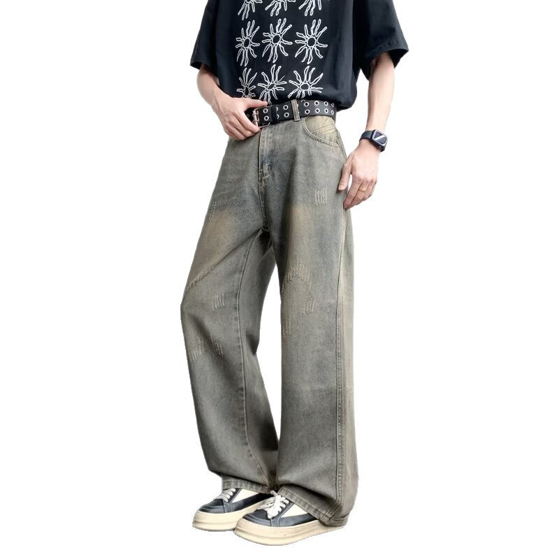 Premium Japanese Denim Straight Leg Jeans - Vintage Mud Dye