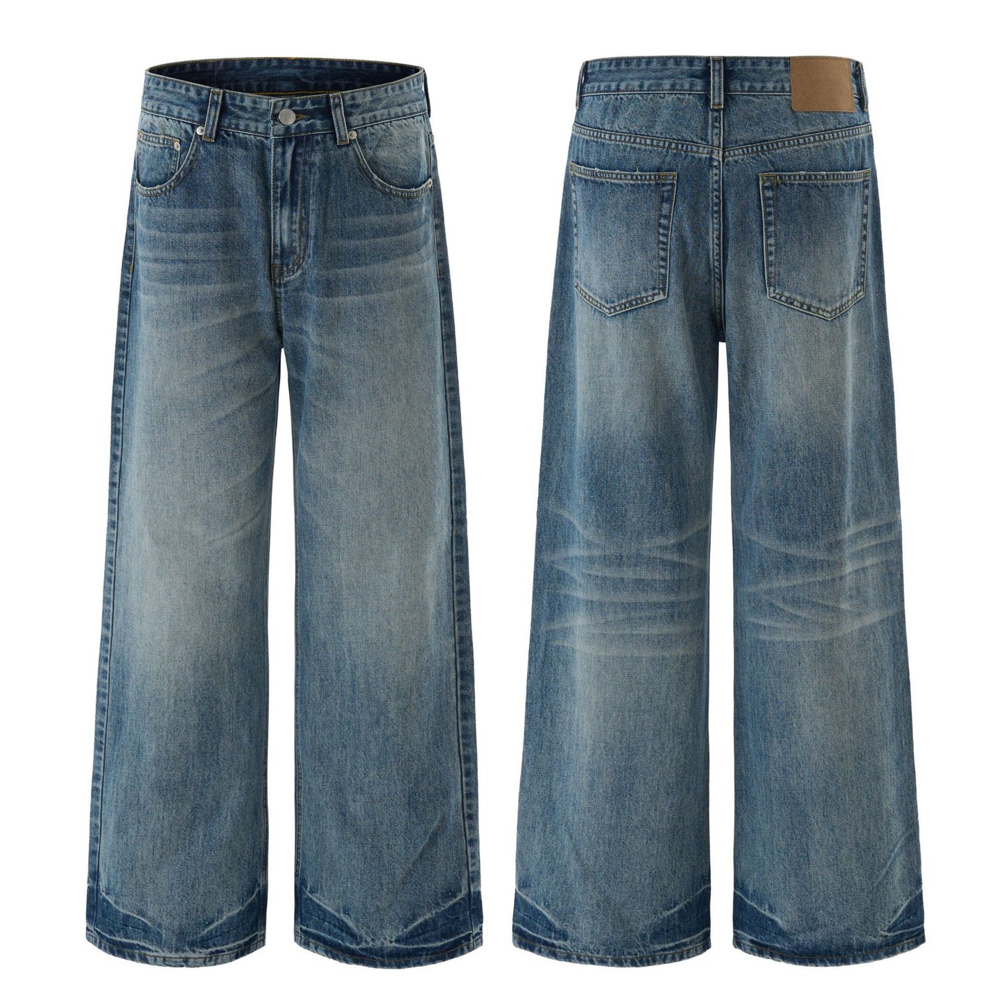 Style Simple Washed Flared Denim Trousers