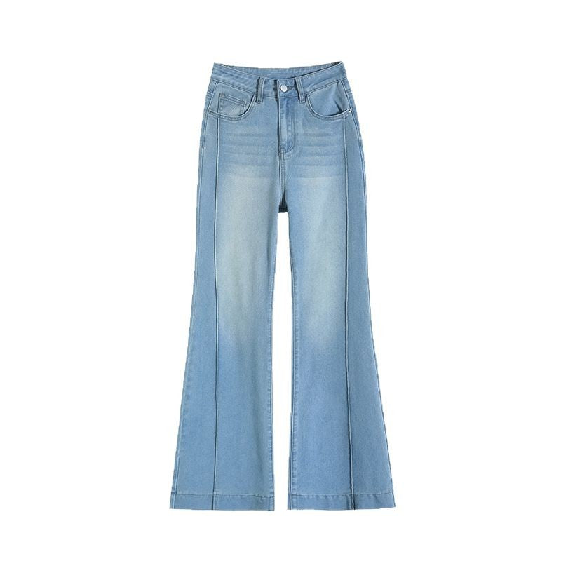 Light Blue High-Waisted Flared Jeans for Women, Petite Fit