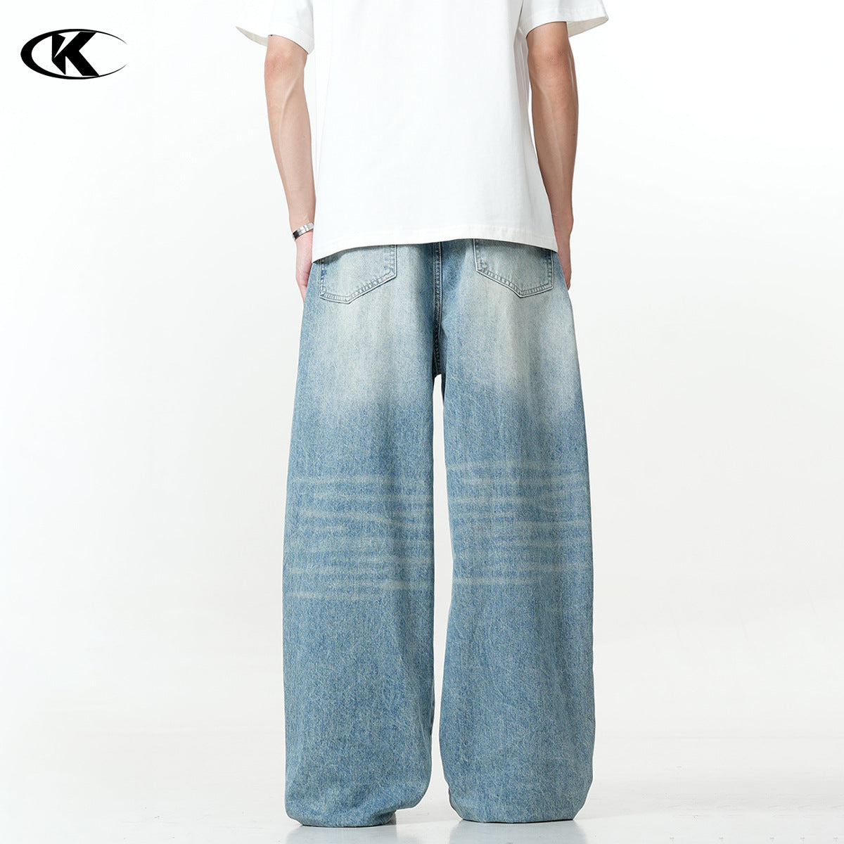 Water-Washed Flared Casual Slim Wide-Leg Jeans for Men and Women