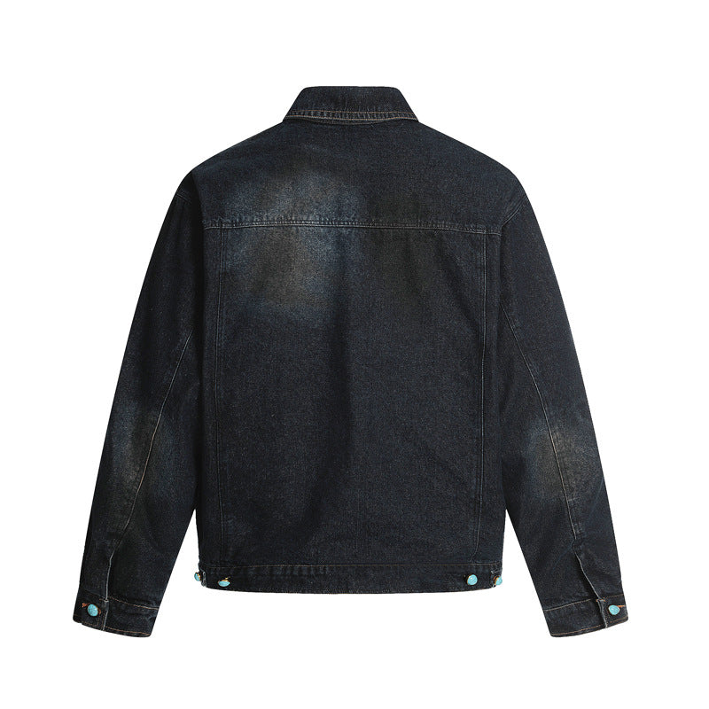 High Street Workwear Denim Jacket - Unisex Loose Fit American Retro Style
