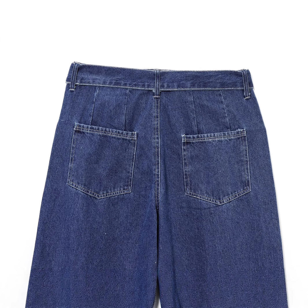 Women's Long and Wide Leg Jeans with Comfortable Waistband