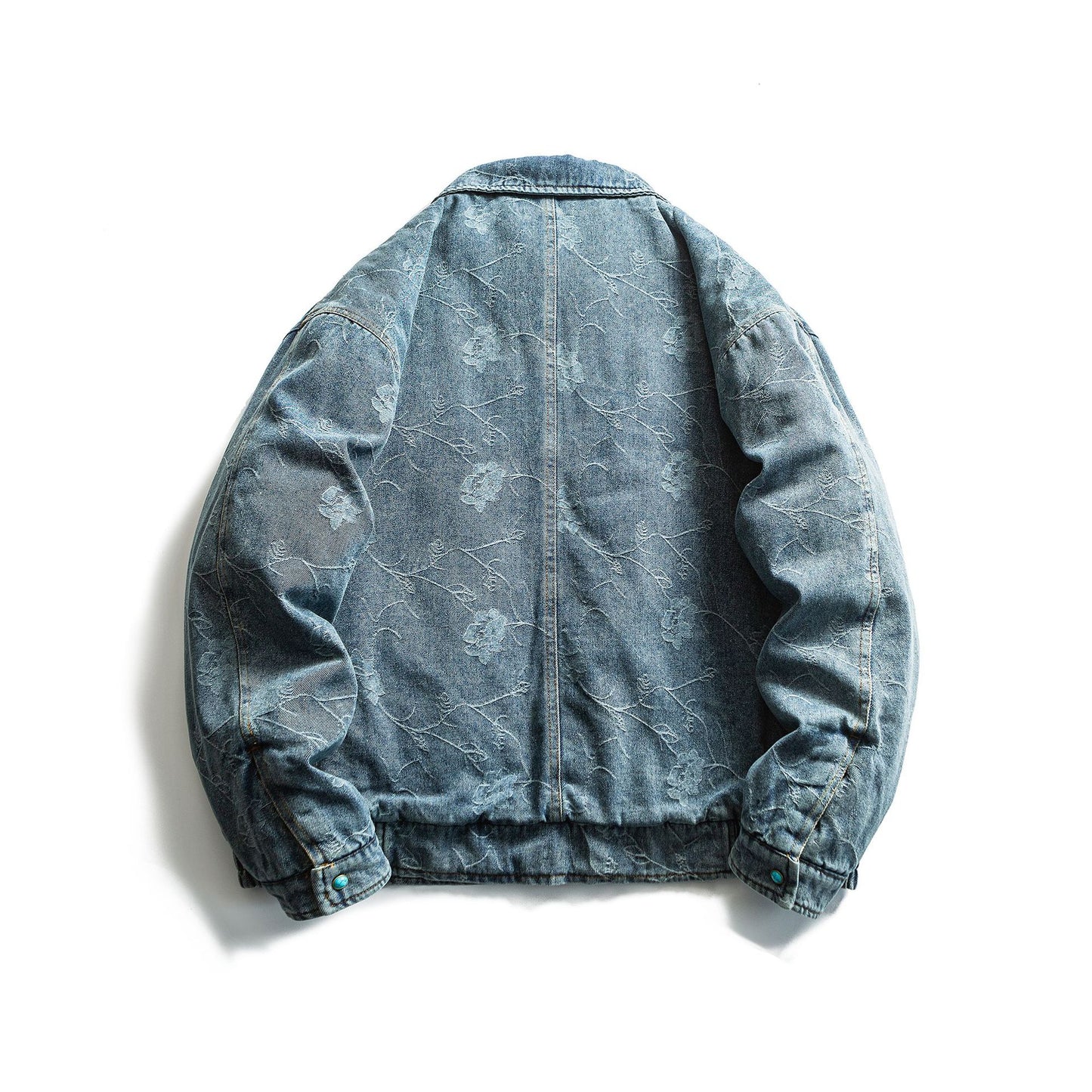 Retro Jacquard Thick Warm Denim Cotton Coat