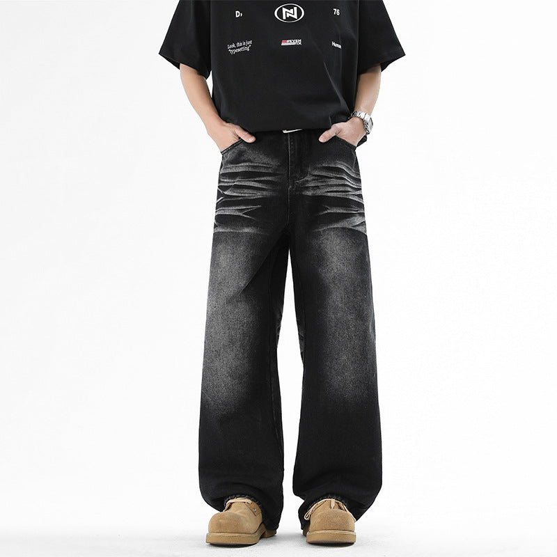 Men's Loose Straight Wide-Leg Trousers - Premium Japanese Denim
