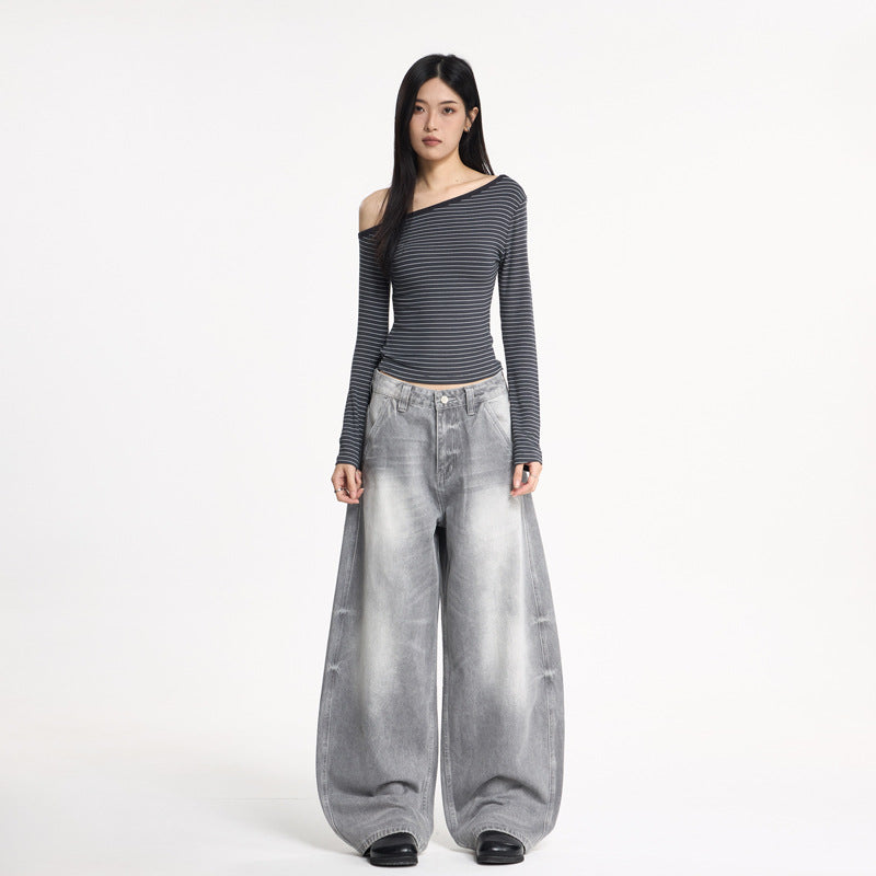 Unisex Wide Leg Denim Pants - Oversized Relaxed Fit Street Style Jeans
