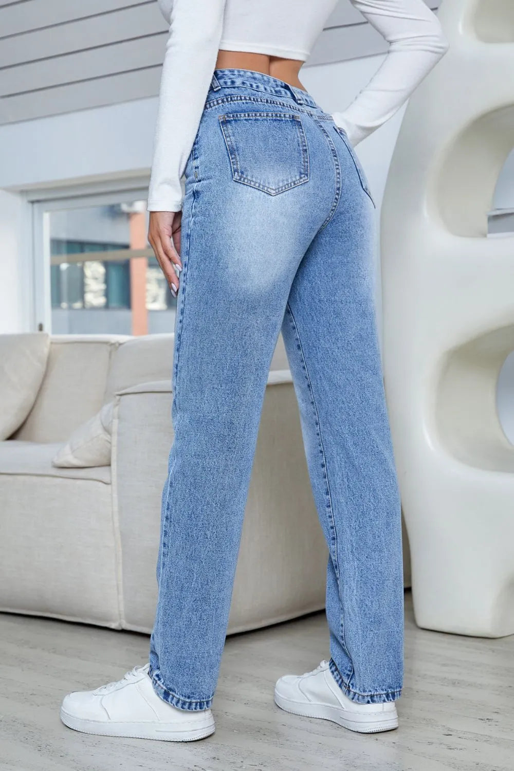 Women's High Waisted Cowboy Pants – New Straight Leg Design