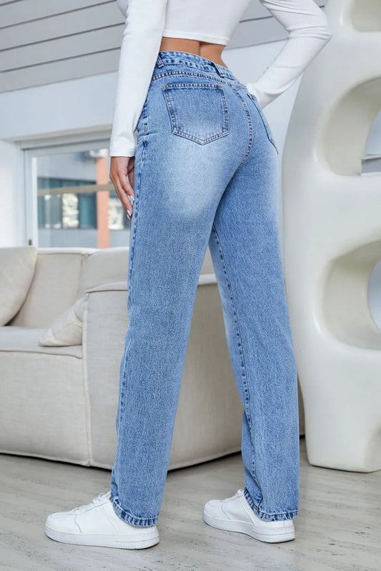 Women's High Waisted Cowboy Pants – New Straight Leg Design