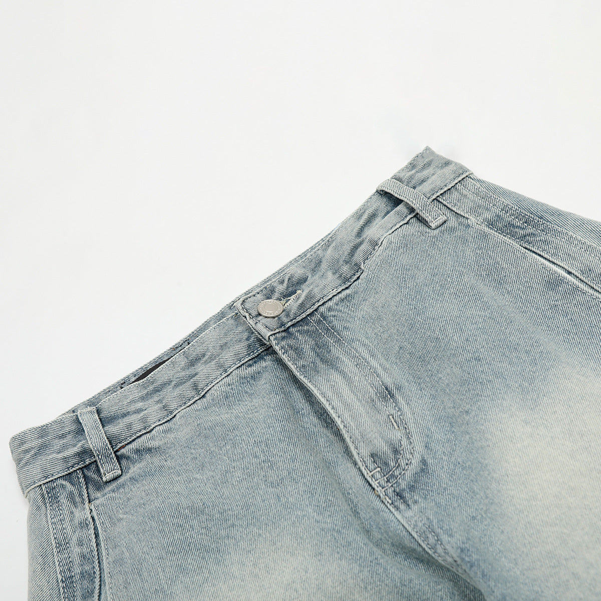 Curved Knife Washed Cowboy Vibe Wide Leg Pants