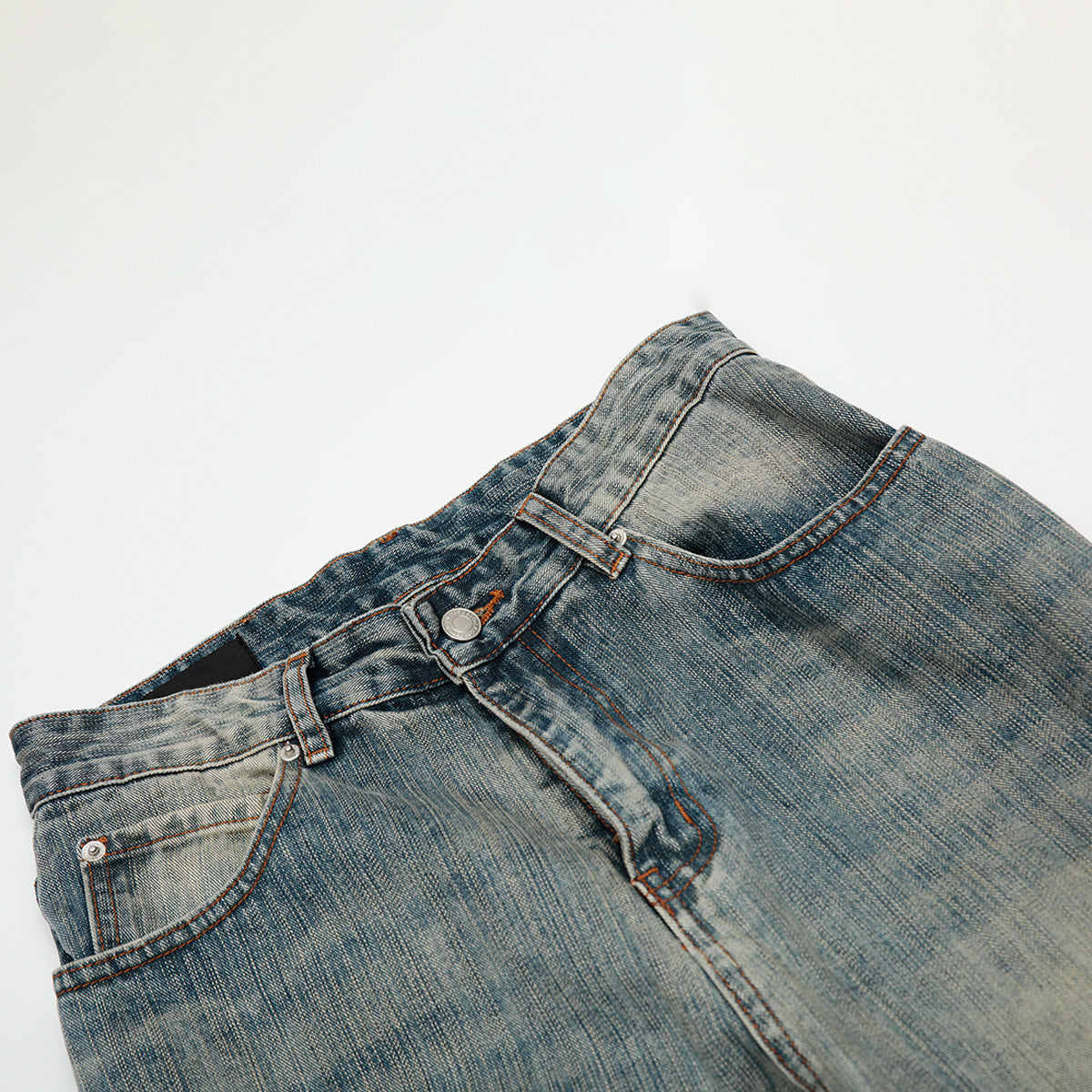 Curved Knife Retro Washed Cowboy Vibe Wide Leg Pants