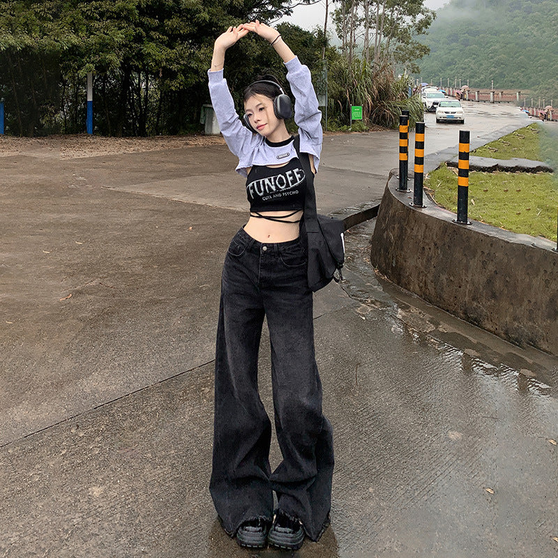 Women's Wide-Leg Flared Jeans – Summer Loose Trumpet Pants