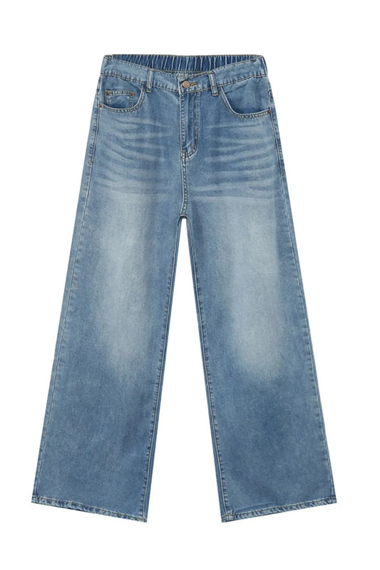 Men's Washed Straight Jeans - Premium Japanese Denim