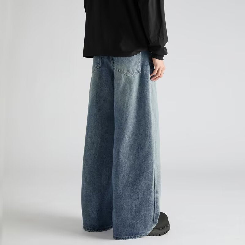 Men's Loose Fit Slimming Straight Leg Cowboy Pants for Spring and Summer