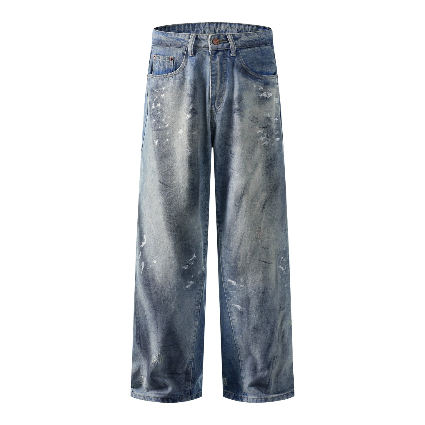 Washed Distressed Design Denim Pants for Men
