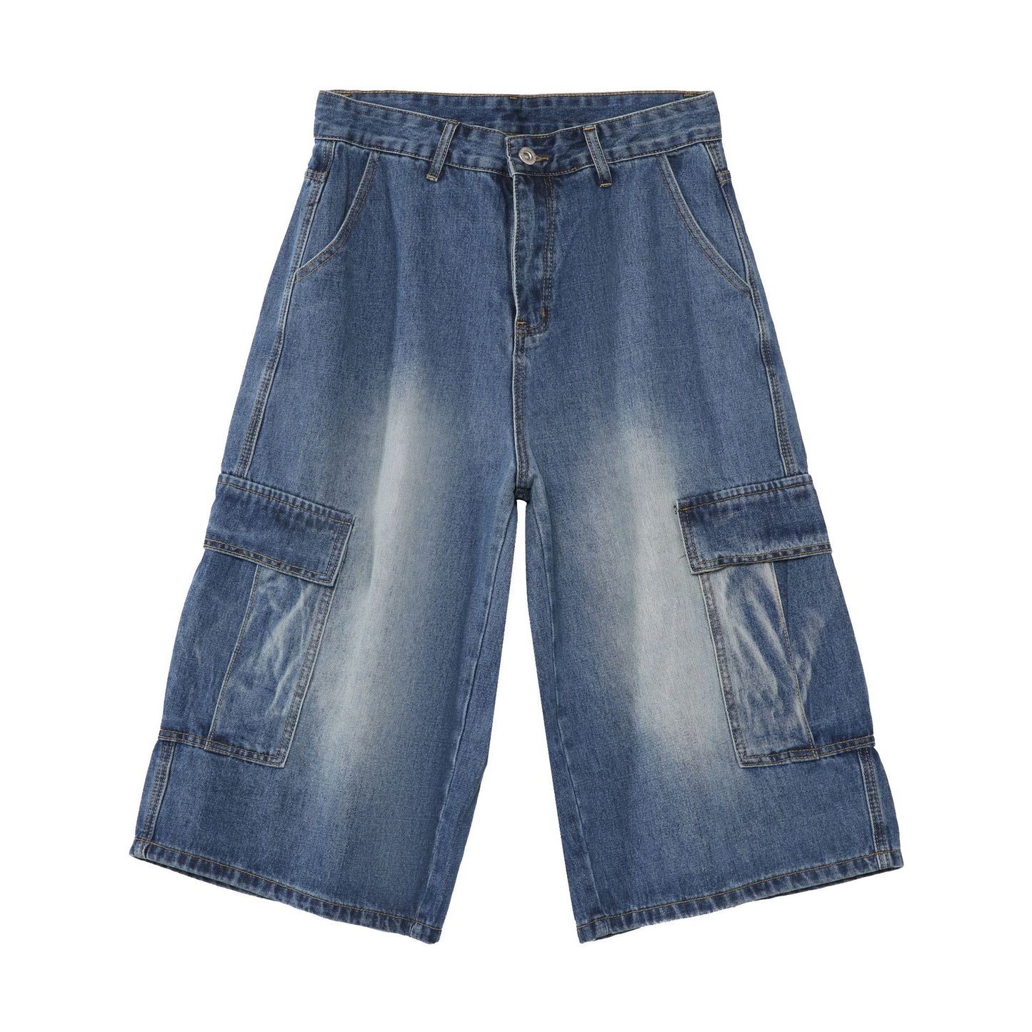 Multi-Pocket Skateboard Hip-Hop Denim Shorts for Men