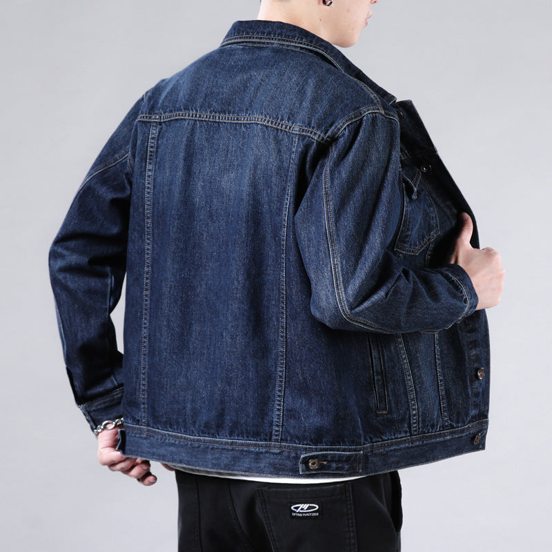 Men's Korean Solid Color Casual Denim Jacket - Couples Style