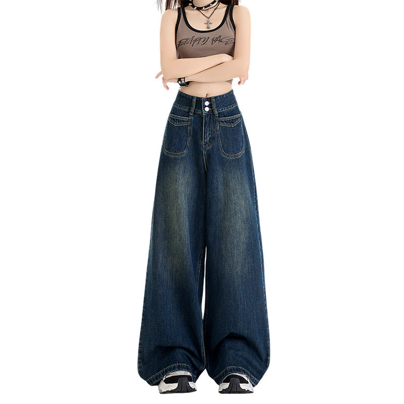 Wide-Leg Pants - Simple and Versatile Slimming Straight Leg Floor-Length Pants for Women