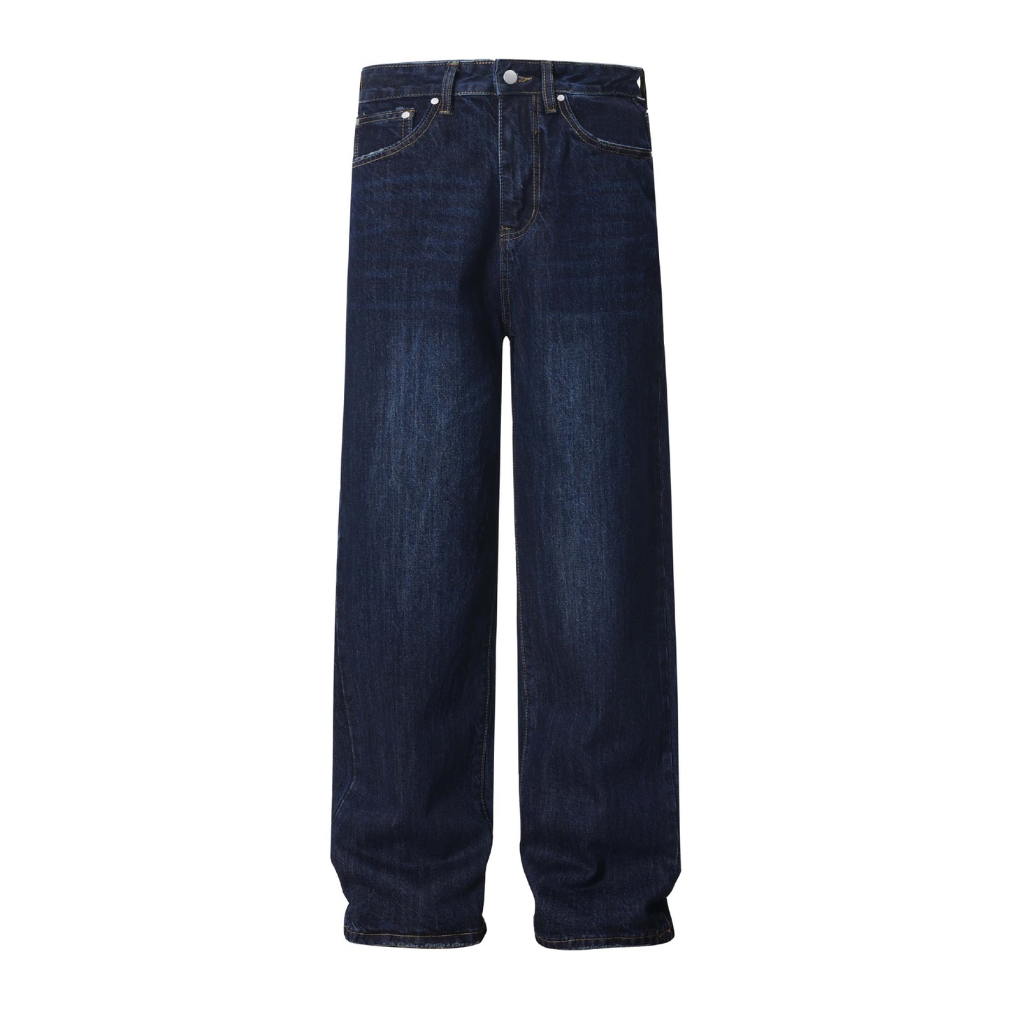 Street Style Washed Vintage Denim Pants - Unisex Loose Wide Leg