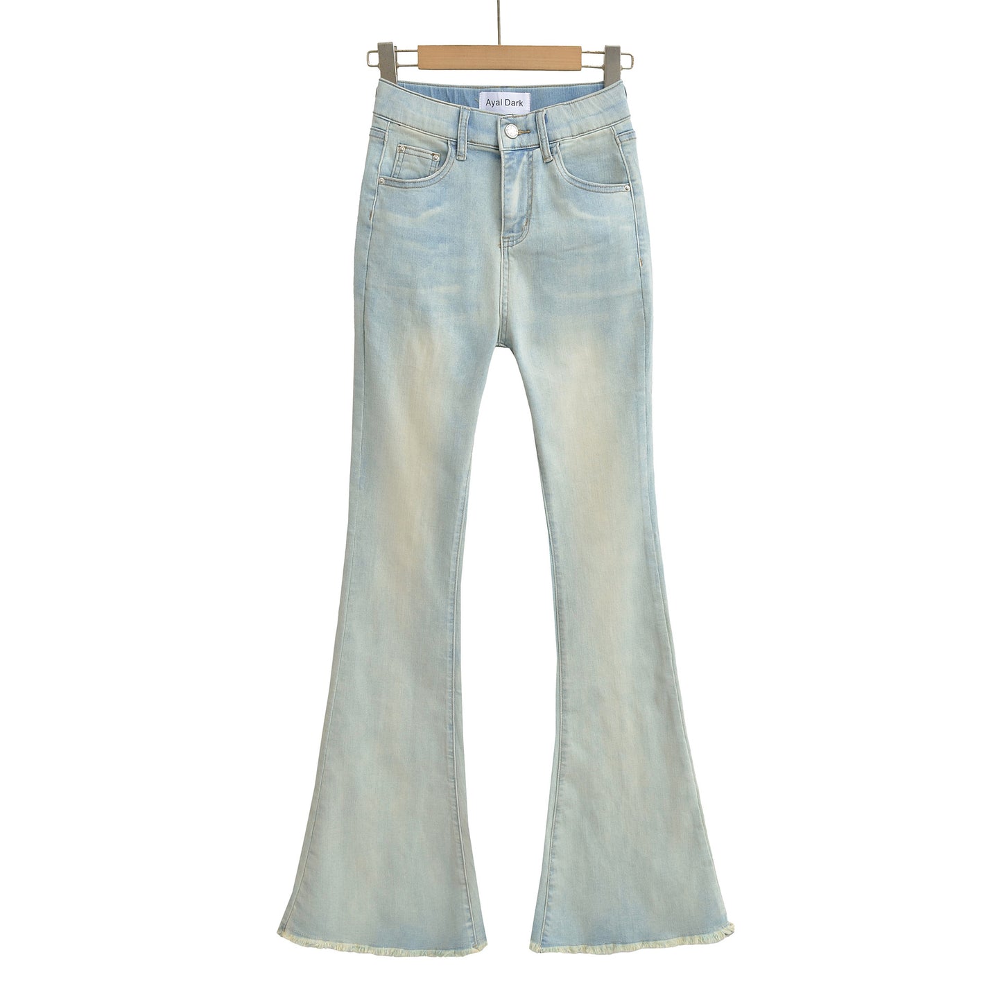 Butt Lifting Micro Horn High Waist Slimming Fringed Jeans