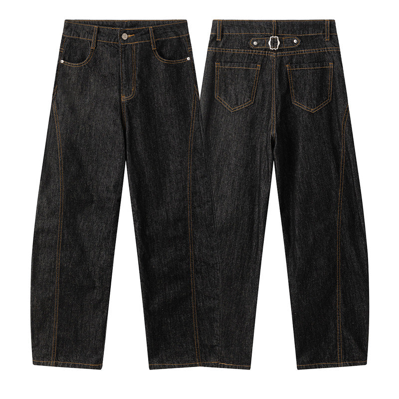 Unisex Original Selvedge Loose Fit Denim Pants - Casual Wide Leg Jeans