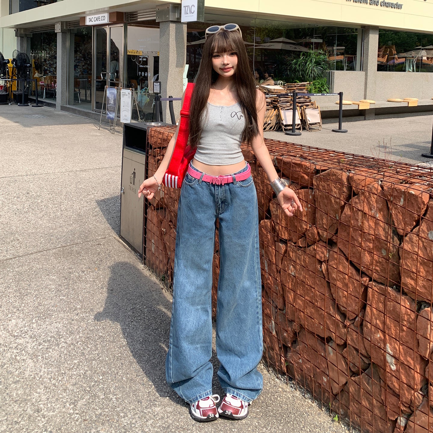 Spicy Girl Straight Jeans - Women's Low Waist Loose Slimming Versatile Wide Leg Pants