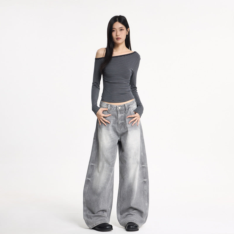 Unisex Wide Leg Denim Pants - Oversized Relaxed Fit Street Style Jeans