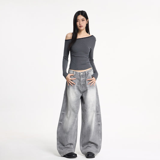 Unisex Wide Leg Denim Pants - Oversized Relaxed Fit Street Style Jeans