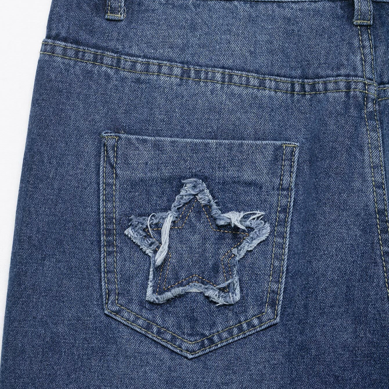 Women's European and American Style Studded Embroidered Straight Leg Jeans